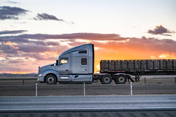 Semi truck in the desert