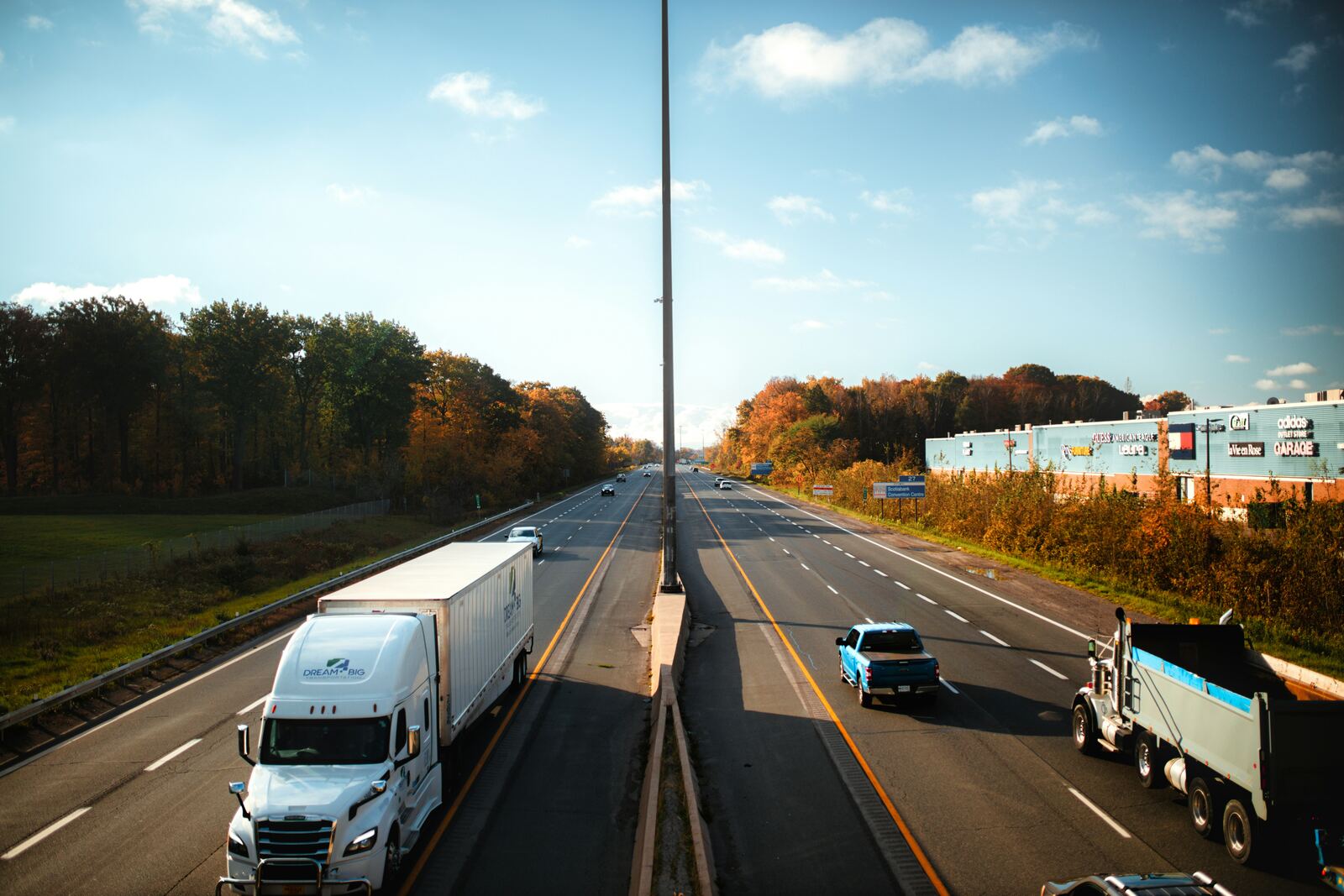 Semi truck on a country road